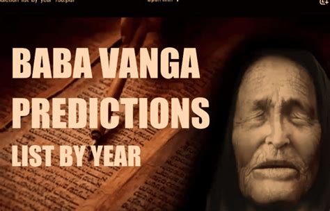 baba vanga predictions list by year pdf